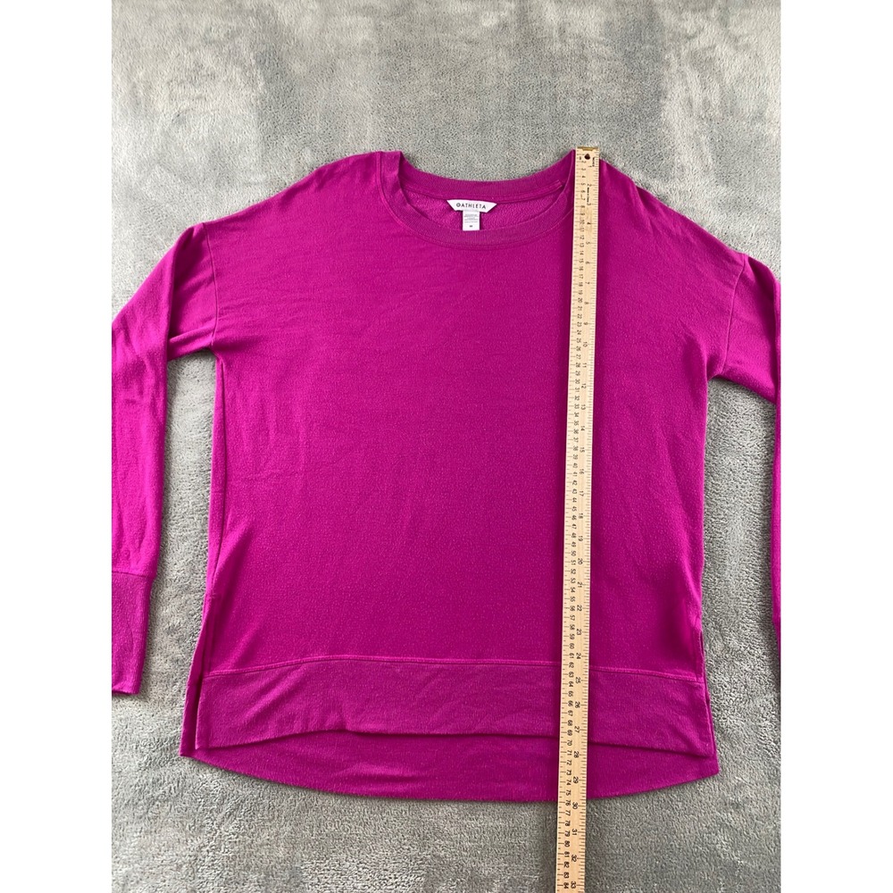 Athleta Coaster Luxe Sweatshirt Womens Medium Fuchsia Pink Thumbhole Pullover - Picture 5 of 11